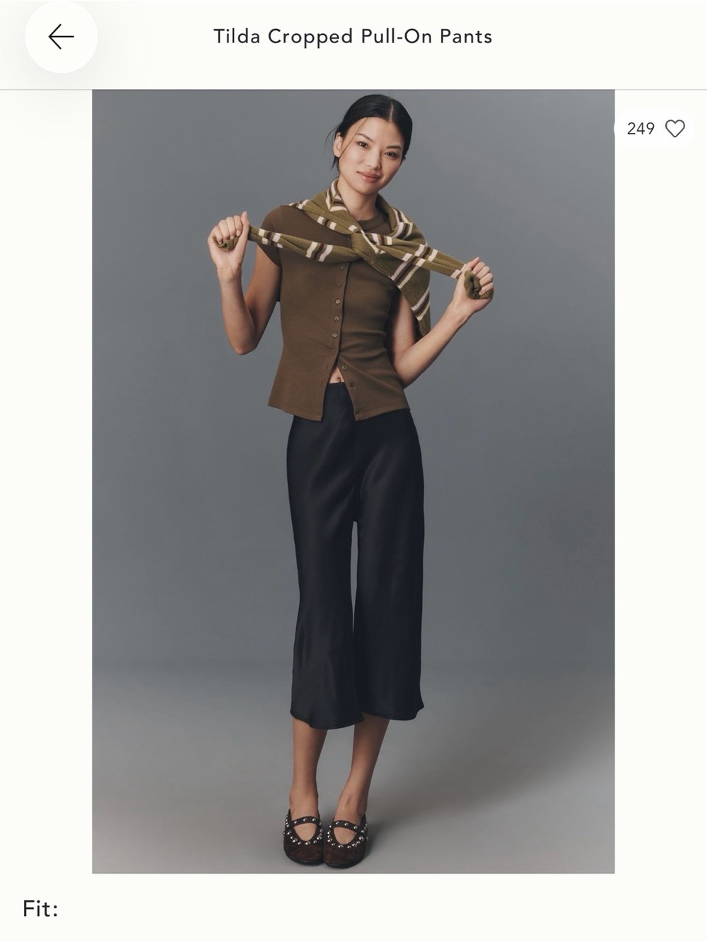 Anthropologie Tilda Cropped Pull-On Pants in Black - Medium